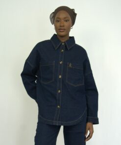 veste en jean oversize modeste
