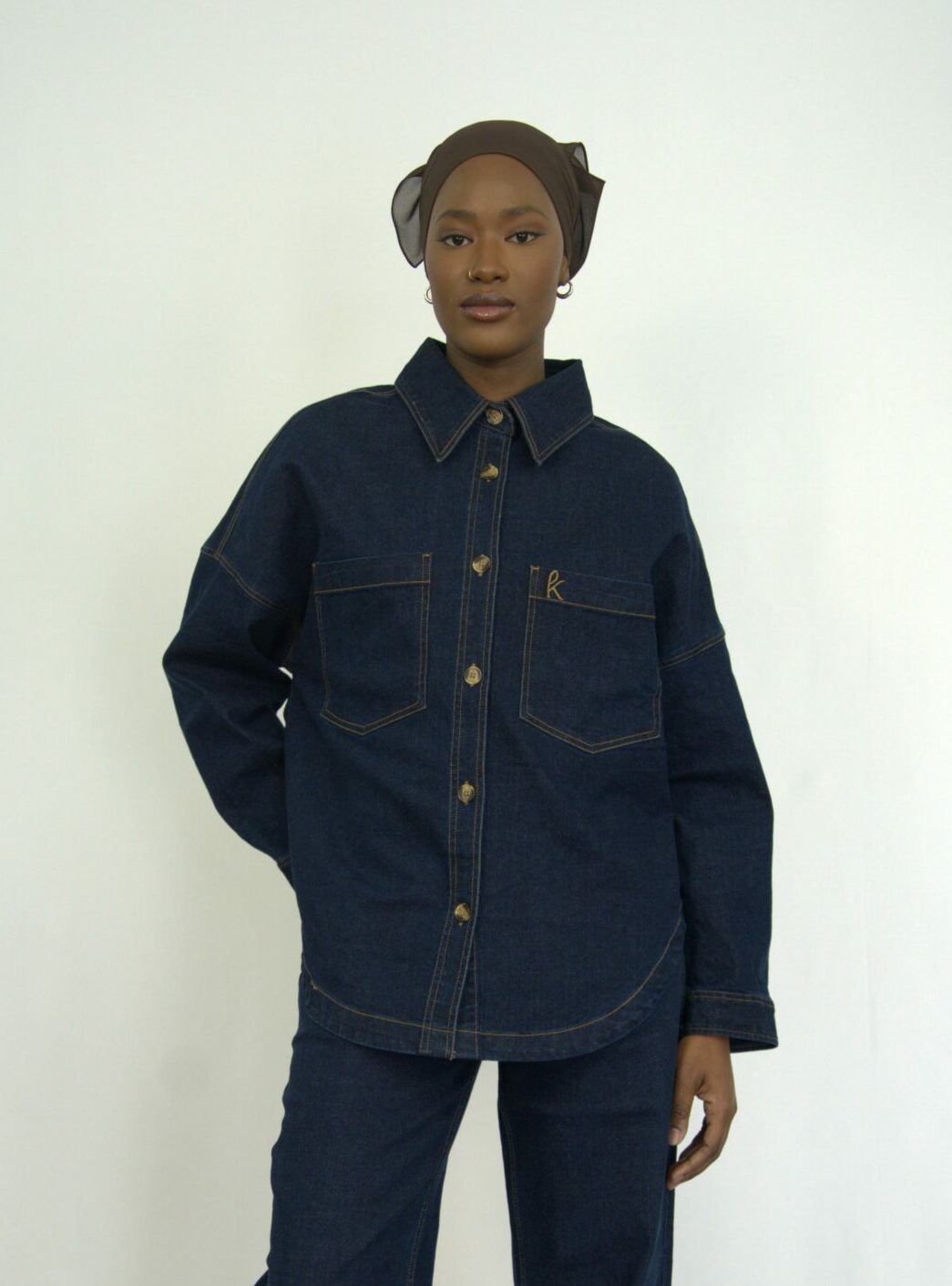 veste en jean oversize modeste