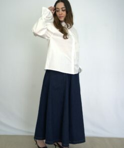 chemise oversize à volants modeste