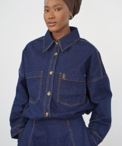 veste en jean oversize modeste