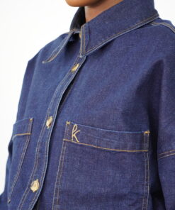 veste en jean oversize modeste
