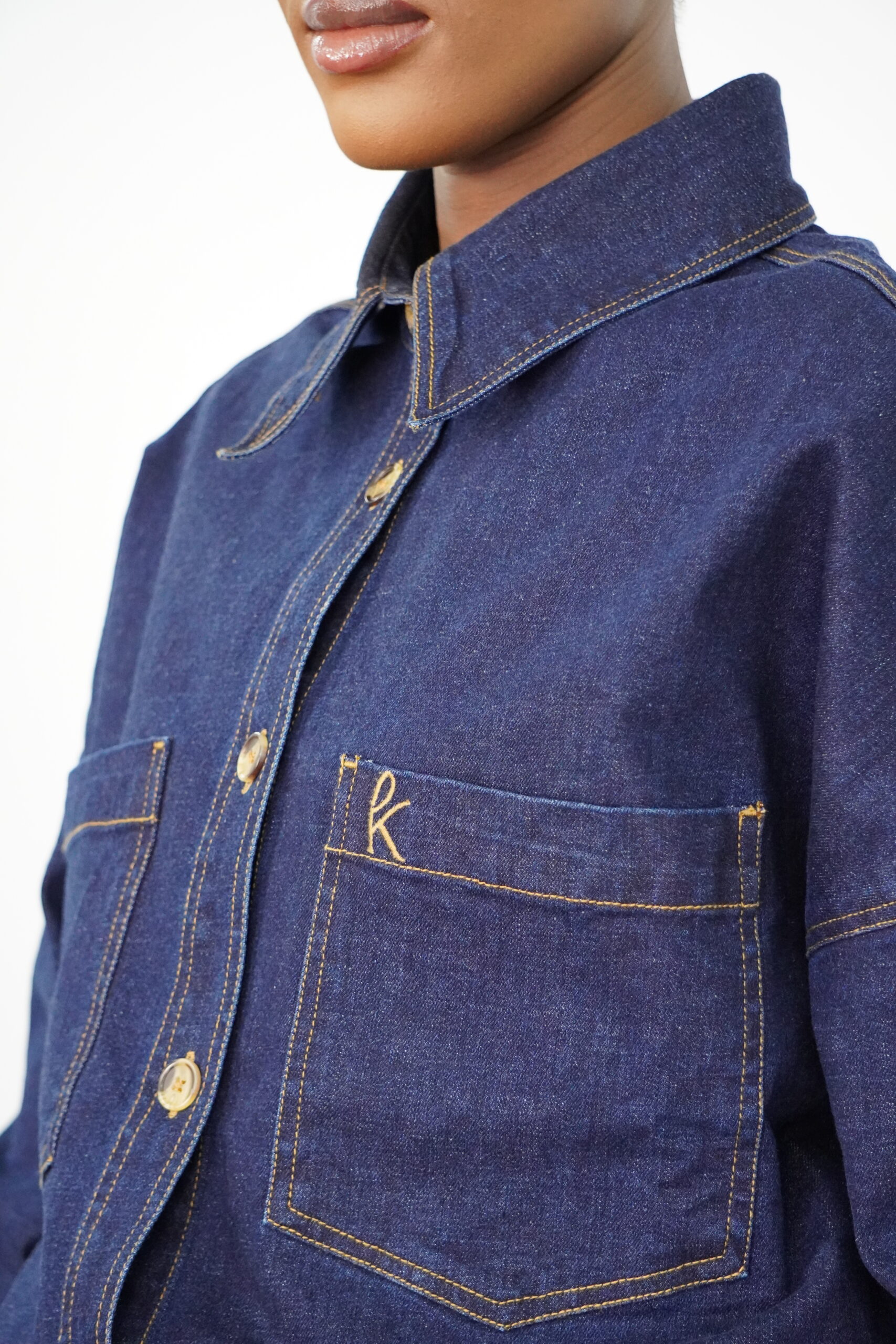 veste en jean oversize modeste