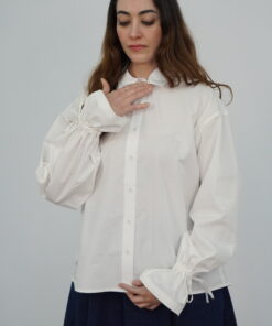 chemise oversize à volants modeste