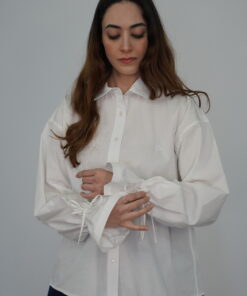 chemise oversize à volants modeste