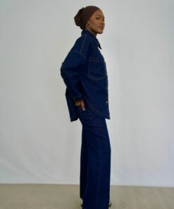 veste en jean oversize modeste